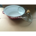 Shallow Emaille Hot Pot / Emaille Topf / emaillierten Topf mit Glasdeckel